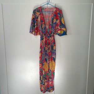 Swim cover up/kimono, watercolors by Kenny Flowers